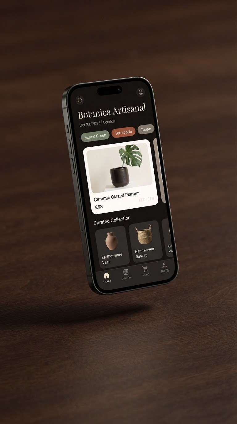 Interface de lecture en mode sombre avec un titre serif crème