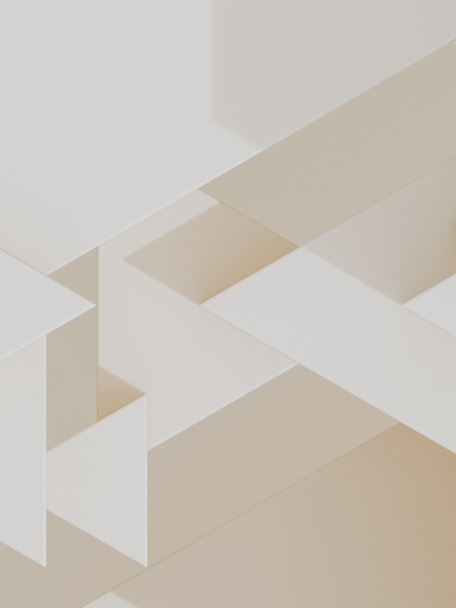 Composition graphique abstraite de formes géométriques ivoire